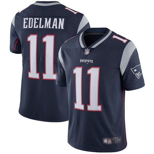 New England Patriots Football 11 Vapor Limited Navy Blue Men Julian Edelman Home NFL Jersey